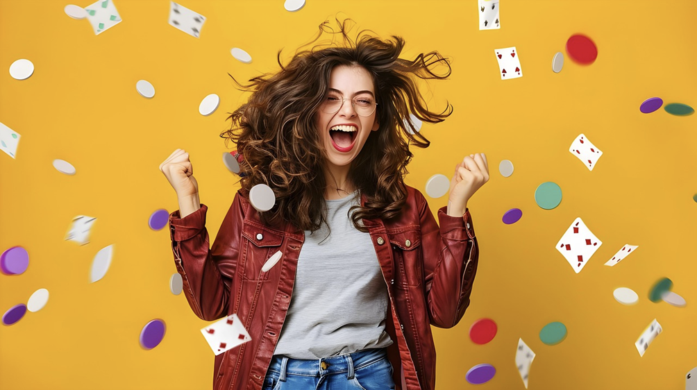 Traum vom Millionengewinn - Girl with Cards