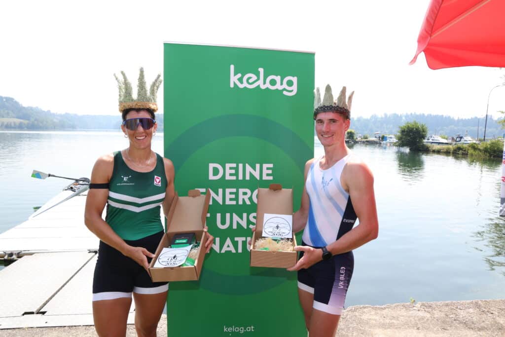 Magdalena Lobnig (li.) und Aljaž Kunstelj (re.) holten die Titel der Spezialwertung und wurden zu Queen & King of the Lake gekrönt